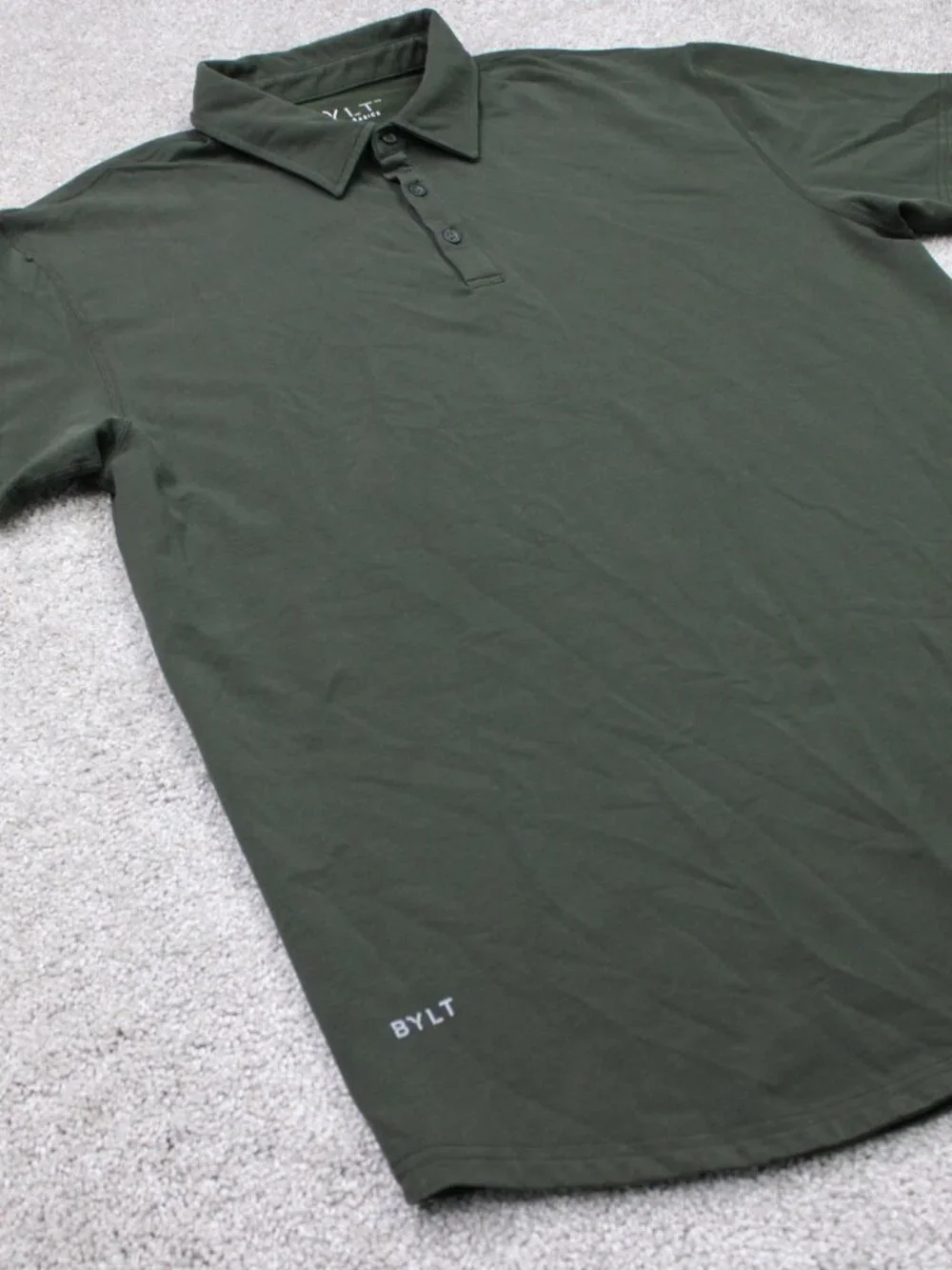 BYLT Lux Polo Shirt Mens XL Green XDC Drop Cut Stretch Short Sleeve Pullover